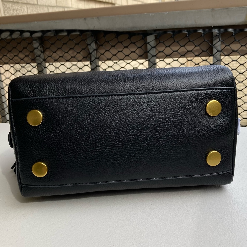 Fossil Sydney Satchel Black Pebbled Leather Hand Bag Cross Body Bag Purse NEW - Picture 9 of 17